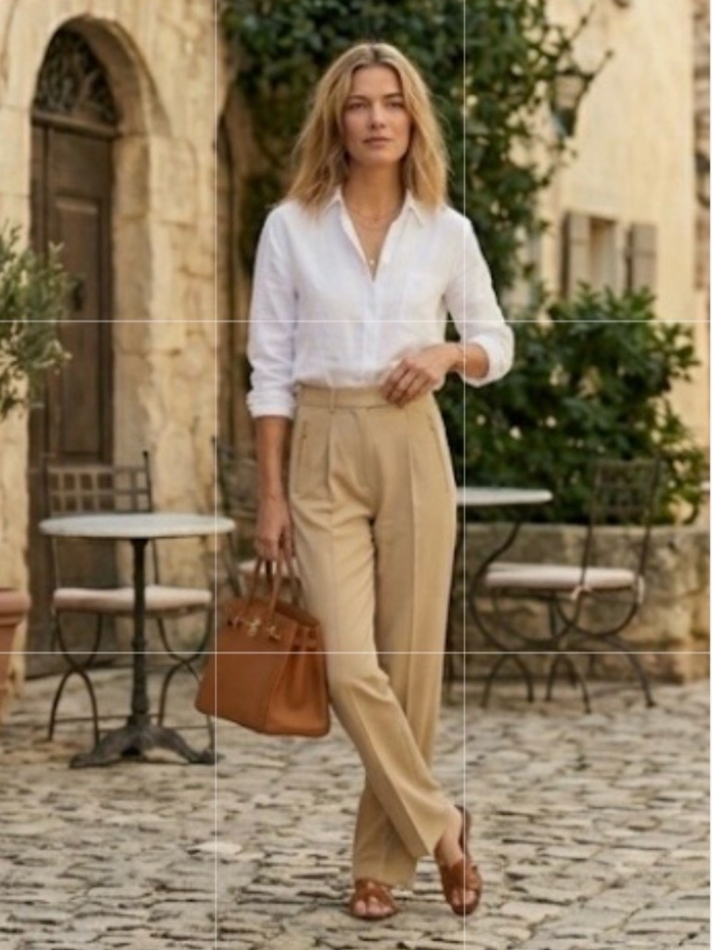 Vintage Escada Margaretha Ley High Waisted Virgin Wool Trousers Beige EU 36 US 6